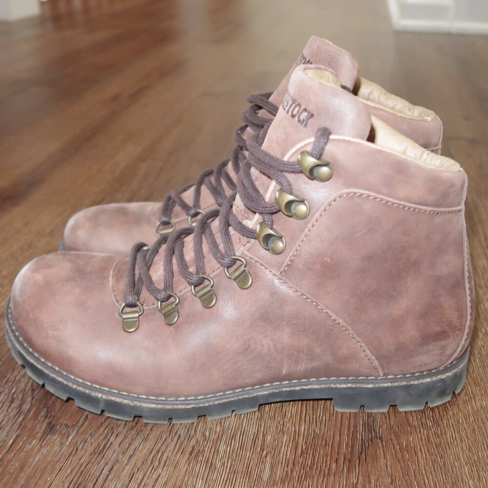 Womens Birkenstock Jackson Brown Leather Lace Up Casual Hiking Boots 39 8/8.5 US - Picture 2 of 7